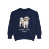 shih-tzu-sweatshirt-dad-true-navy Shih Tzu Dad Sweatshirt, True Navy, front view