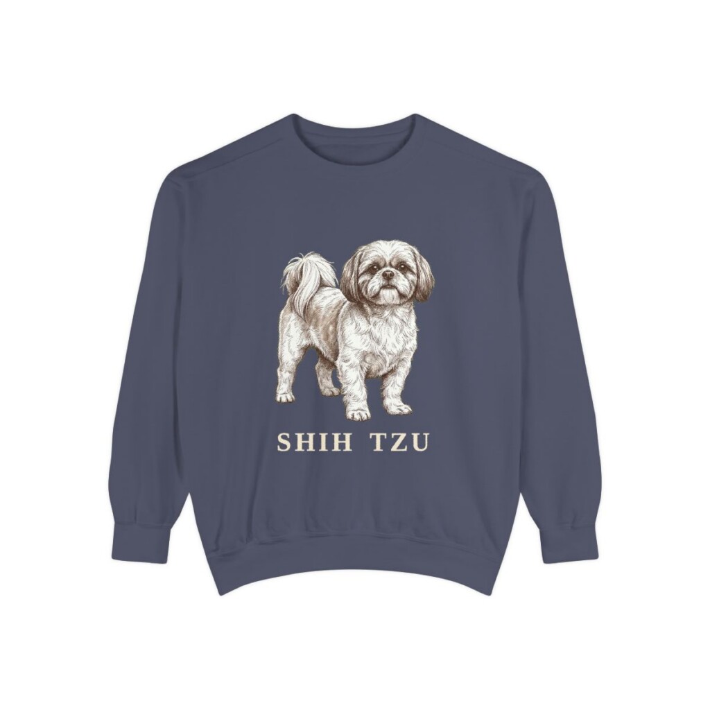 Shih Tzu Sweatshirt, Denim, front view