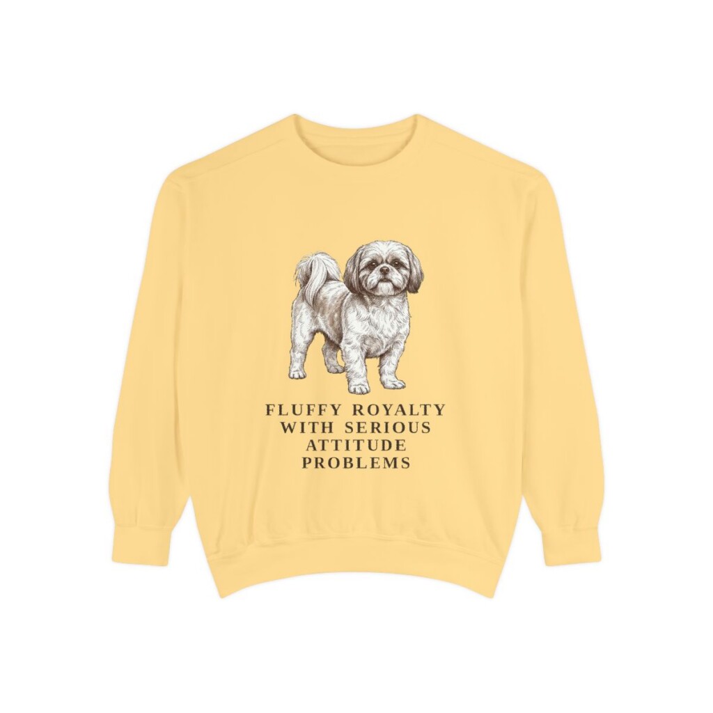 Shih Tzu Humor Sweatshirt, Butter, front view