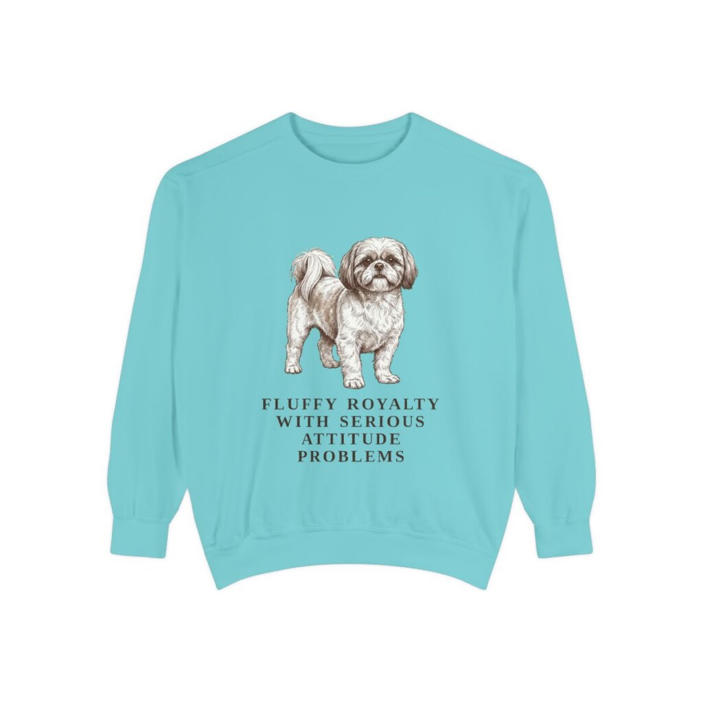 Shih Tzu Humor Sweatshirt, Chalky Mint, front view