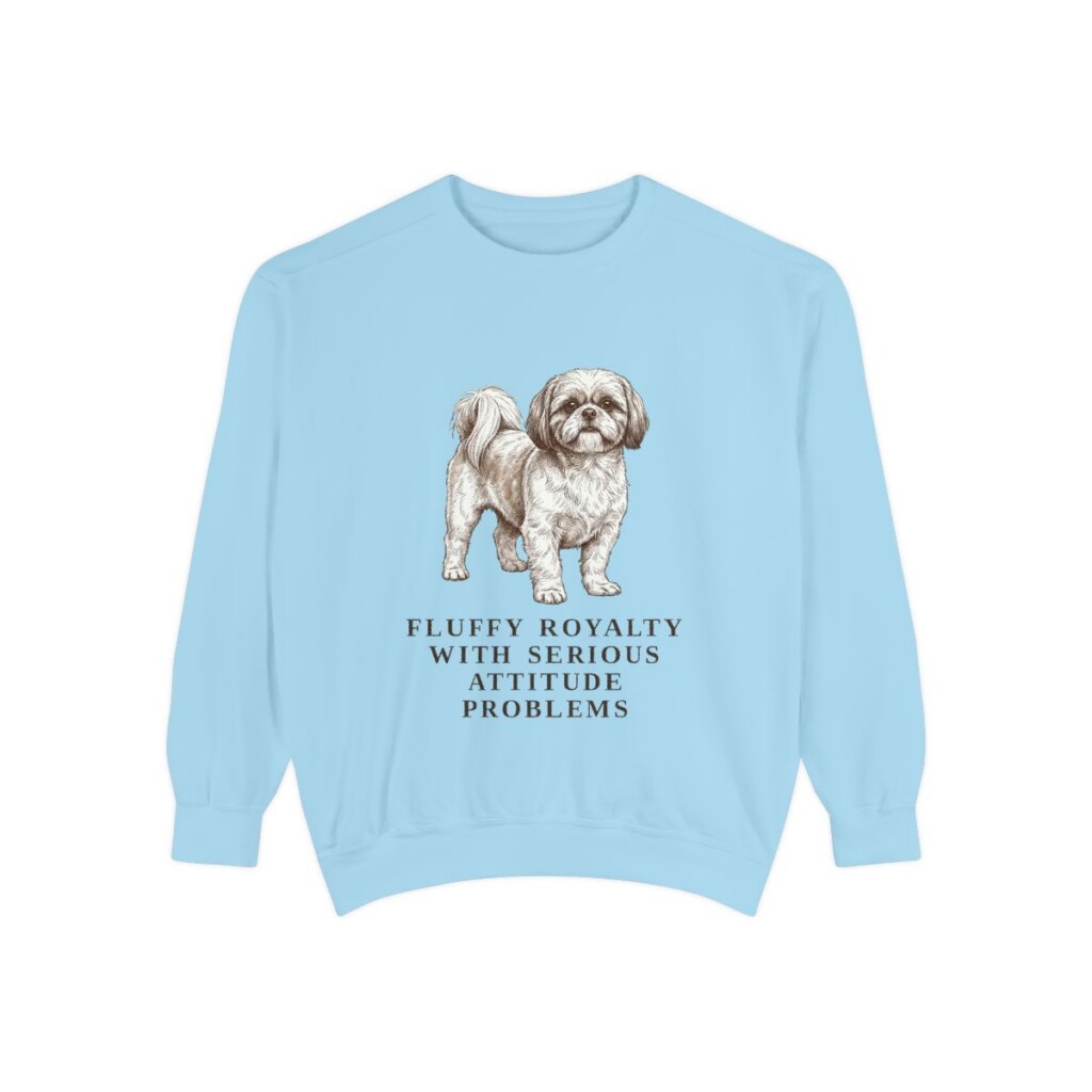 Shih Tzu Humor Sweatshirt, Chambray, front view