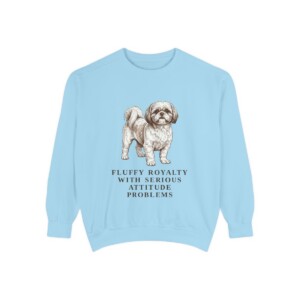 Shih Tzu Humor Sweatshirt, Chambray, front view