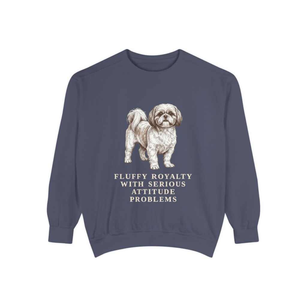 Shih Tzu Humor Sweatshirt, Denim, front view