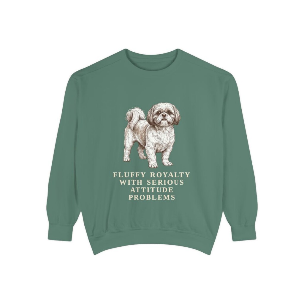 Shih Tzu Humor Sweatshirt, Light Green, front view