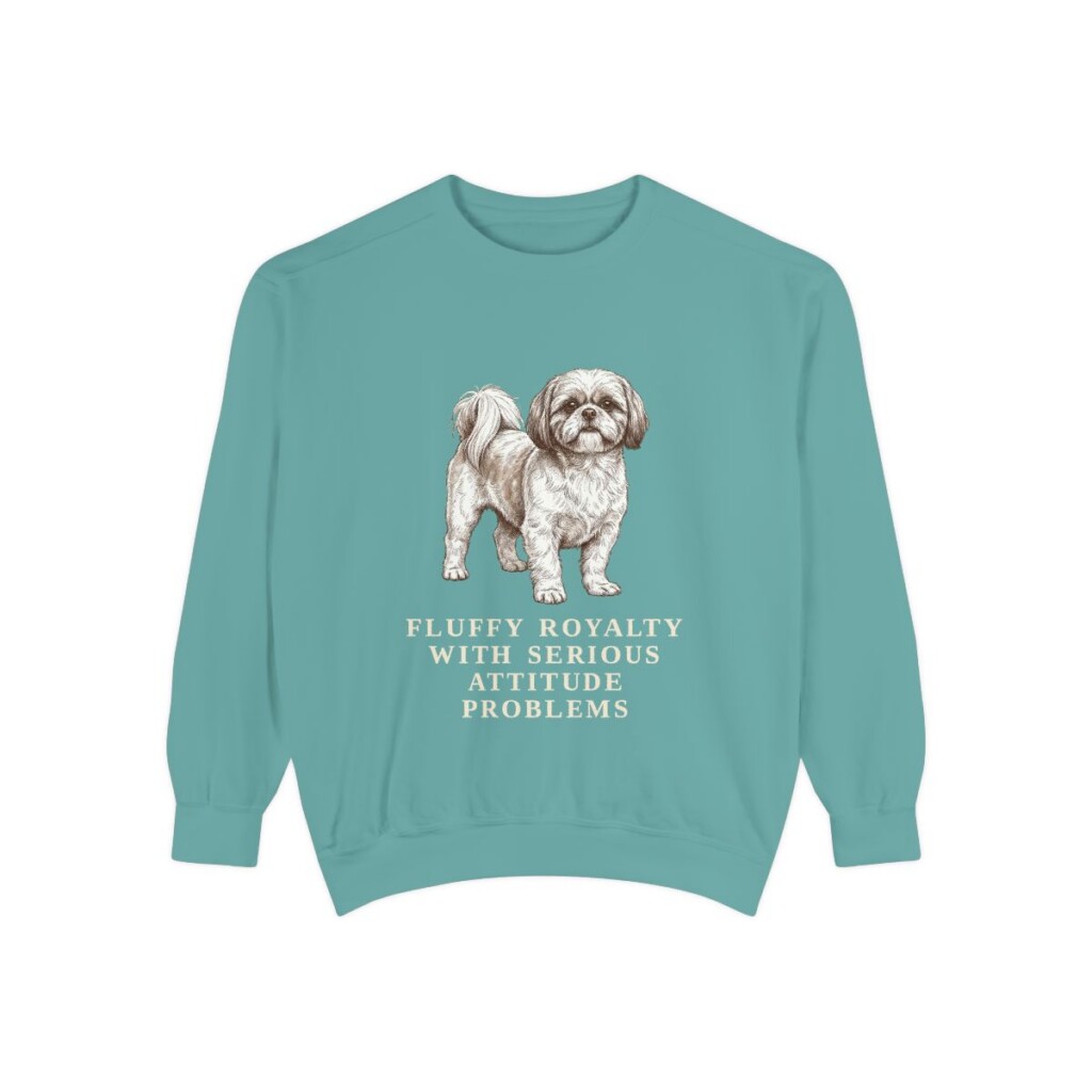 Shih Tzu Humor Sweatshirt, Seafoam, front view