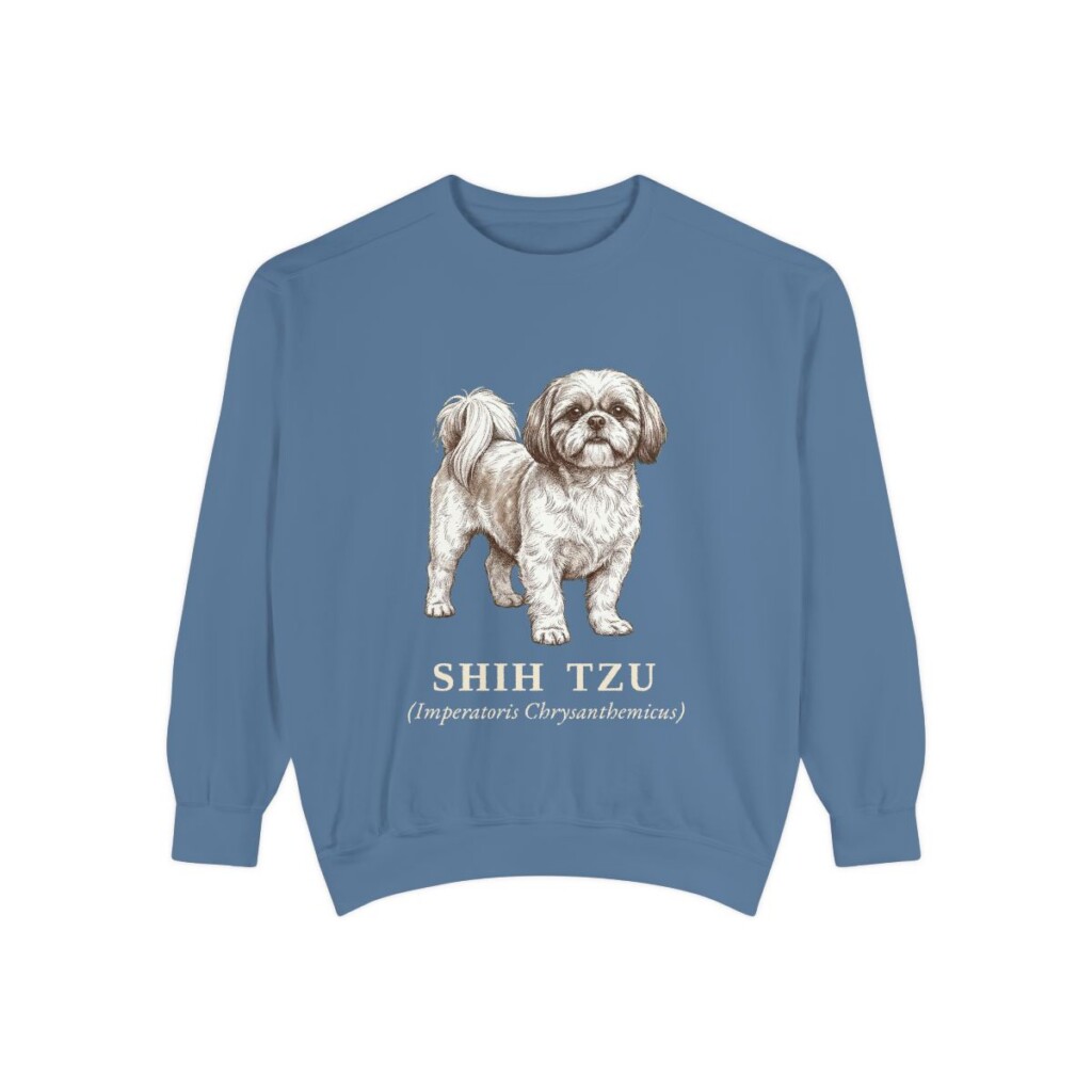 Shih Tzu Latin Sweatshirt, Blue Jean, front view