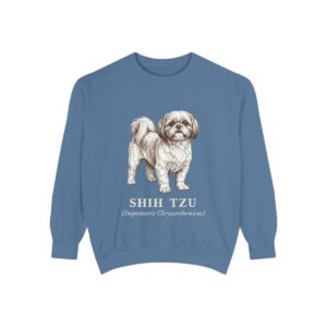 Shih Tzu Latin Sweatshirt, Blue Jean, front view