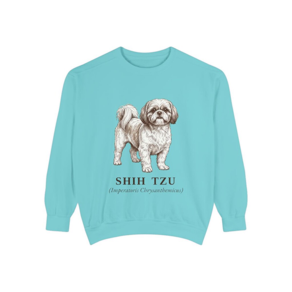 Shih Tzu Latin Sweatshirt, Chalky Mint, front view