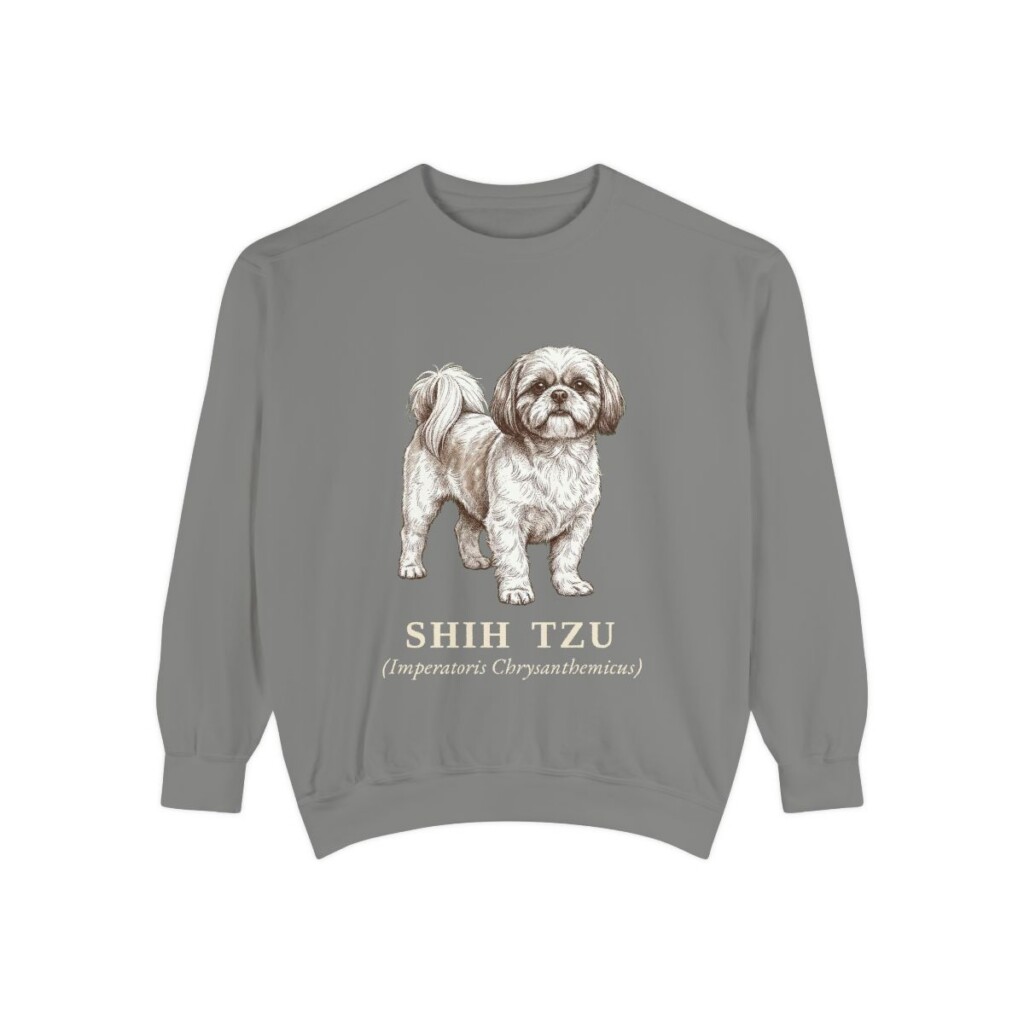 Shih Tzu Latin Sweatshirt, Grey, front view