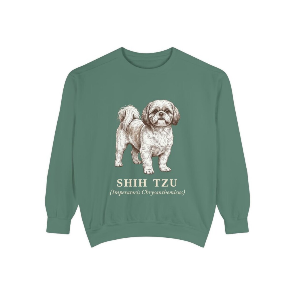 Shih Tzu Latin Sweatshirt, Light Green, front view