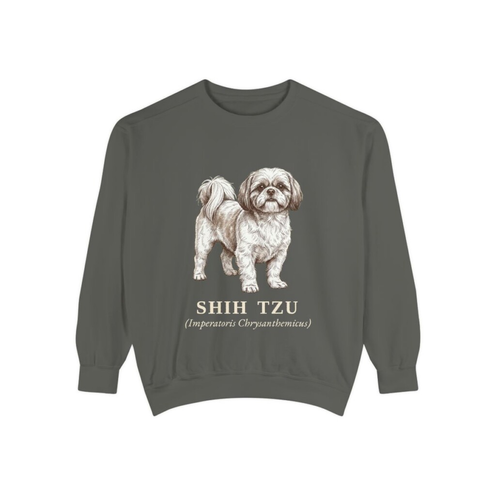 Shih Tzu Latin Sweatshirt, Pepper, front view