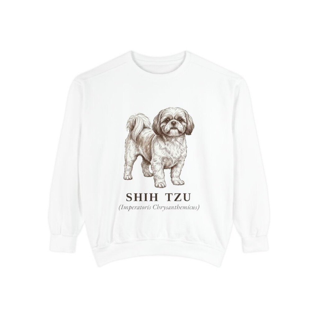 Shih Tzu Latin Sweatshirt, White, front view
