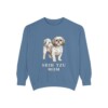 Shih Tzu Mom Sweatshirt, Blue Jean, front view
