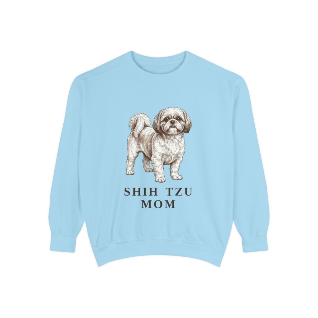 Shih Tzu Mom Sweatshirt, Chambray, front view