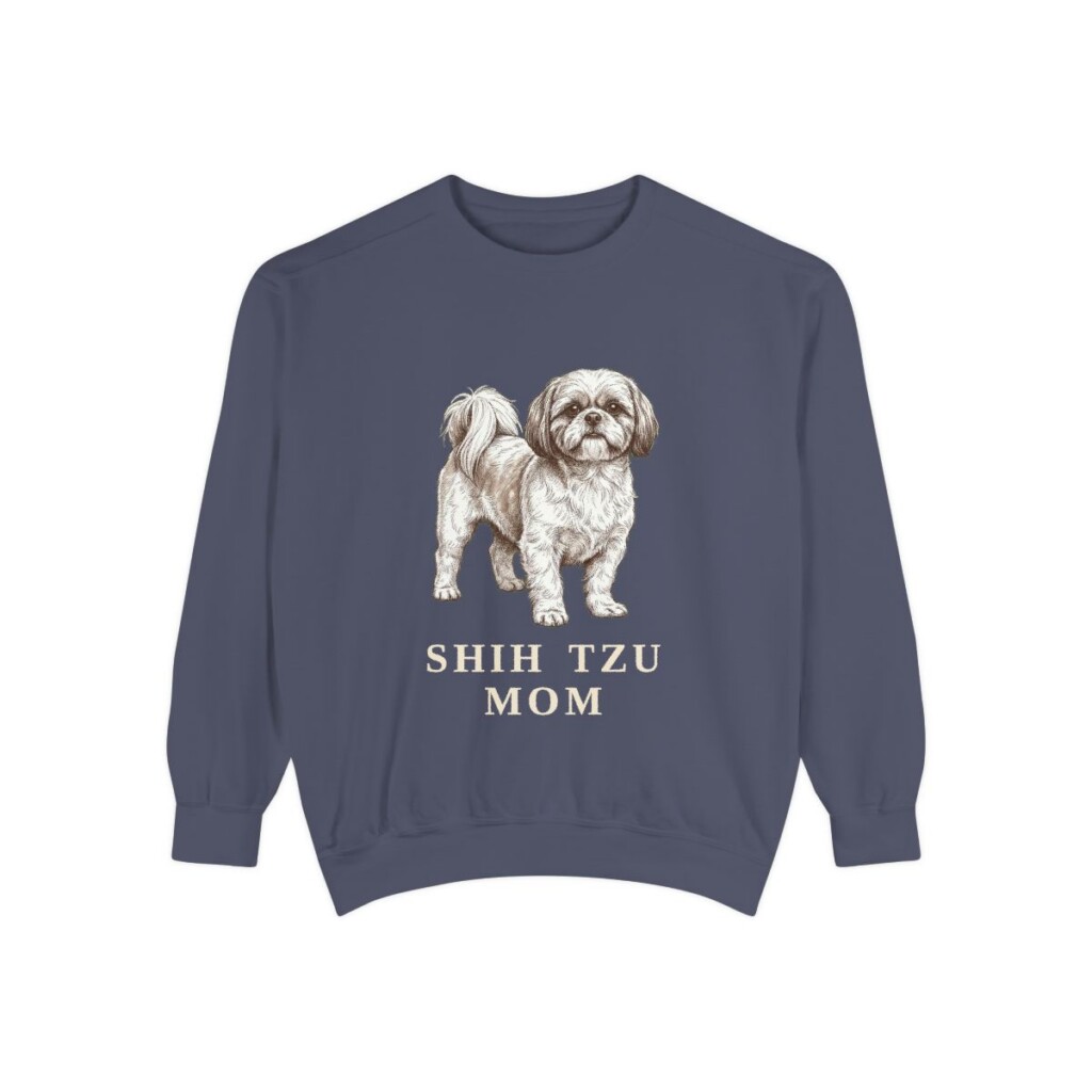 Shih Tzu Mom Sweatshirt, Denim, front view