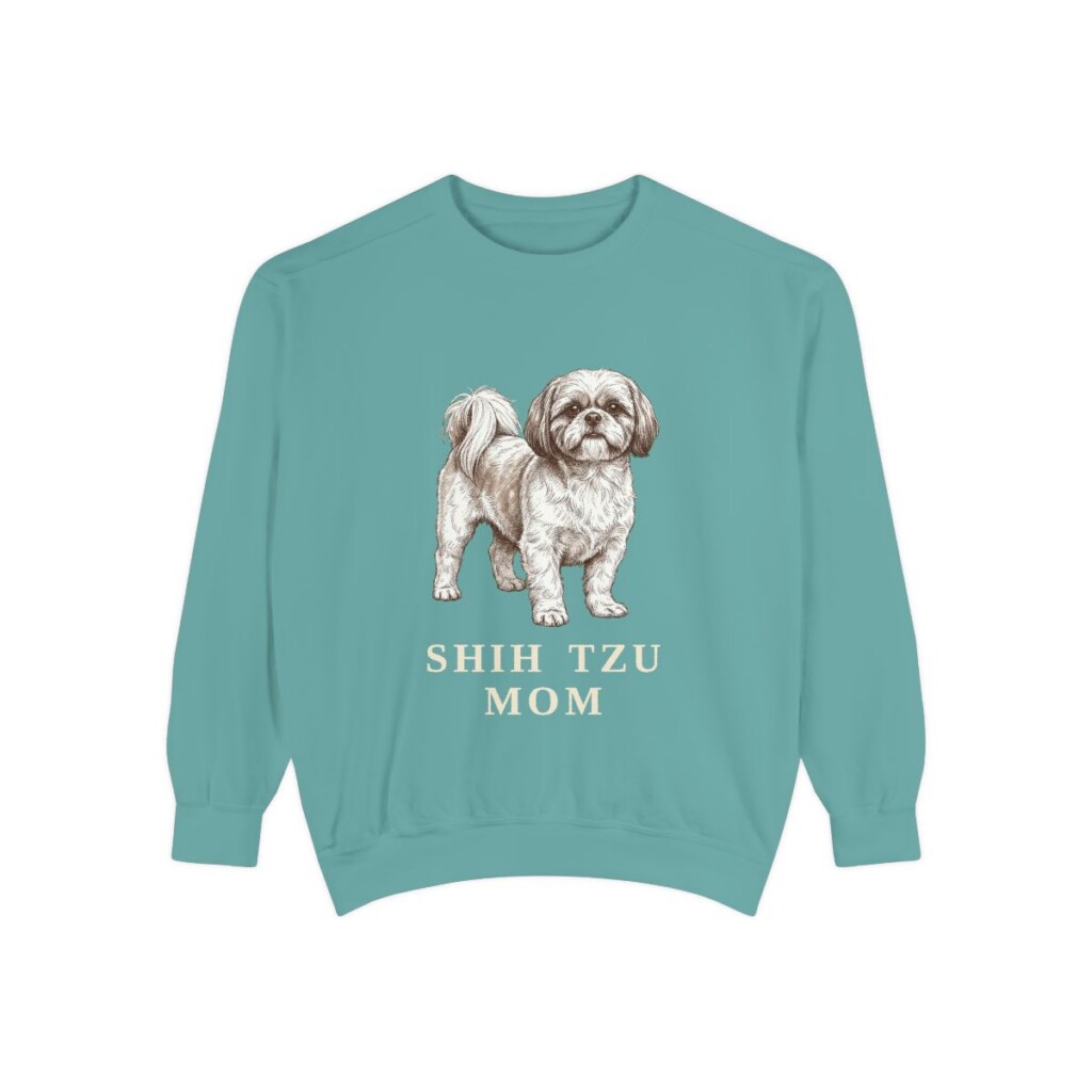 Shih Tzu Mom Sweatshirt, Seafoam, front view