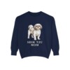 Shih Tzu Mom Sweatshirt, True Navy, front view