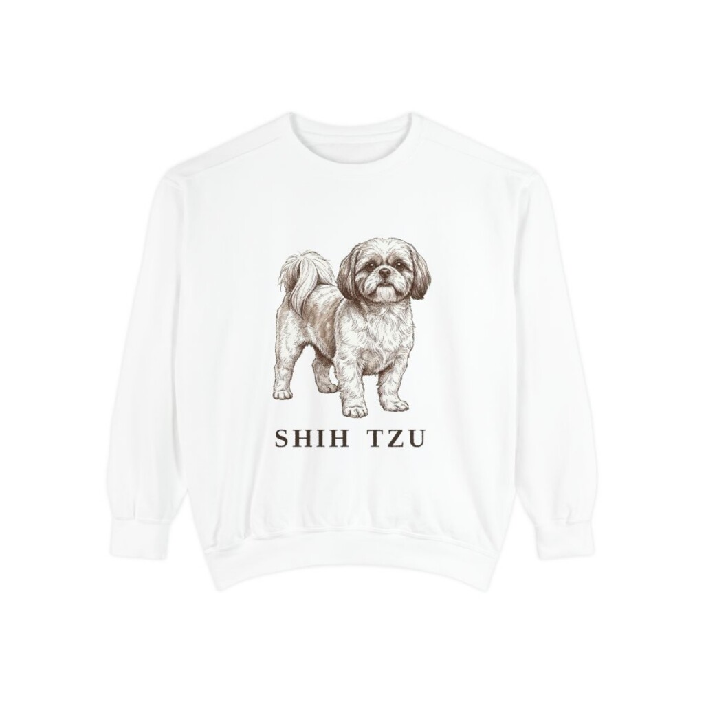 Shih Tzu Sweatshirt, White, front view