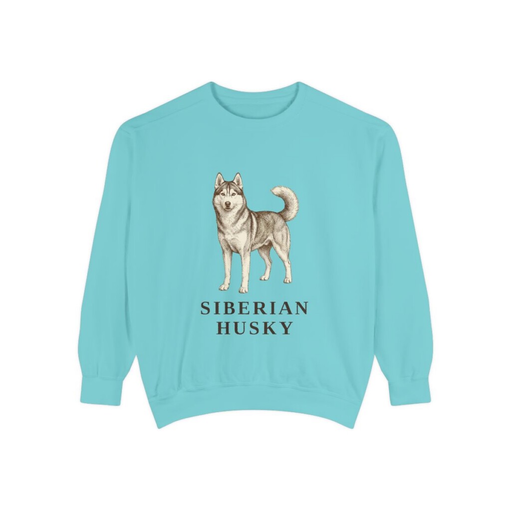 Siberian Husky Sweatshirt, Chalky Mint, front view