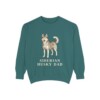 siberian-husky-sweatshirt-dad-blue-spruce Siberian Husky Dad Sweatshirt, Blue Spruce, front view