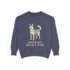 siberian-husky-sweatshirt-dad-denim Siberian Husky Dad Sweatshirt, Denim, front view