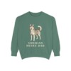 siberian-husky-sweatshirt-dad-light-green Siberian Husky Dad Sweatshirt, Light Green, front view