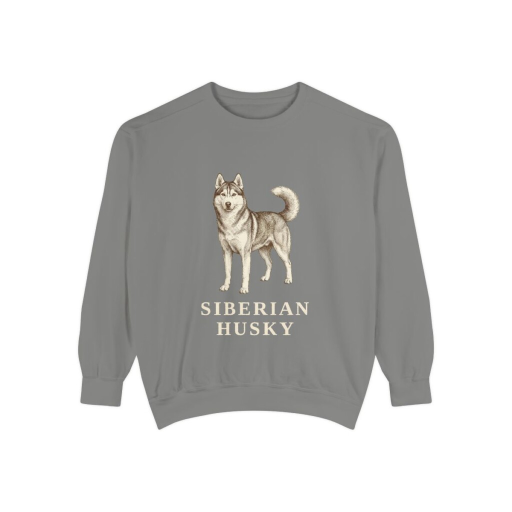Siberian Husky Sweatshirt, Grey, front view
