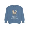 Siberian Husky Humor Sweatshirt, Blue Jean, front view