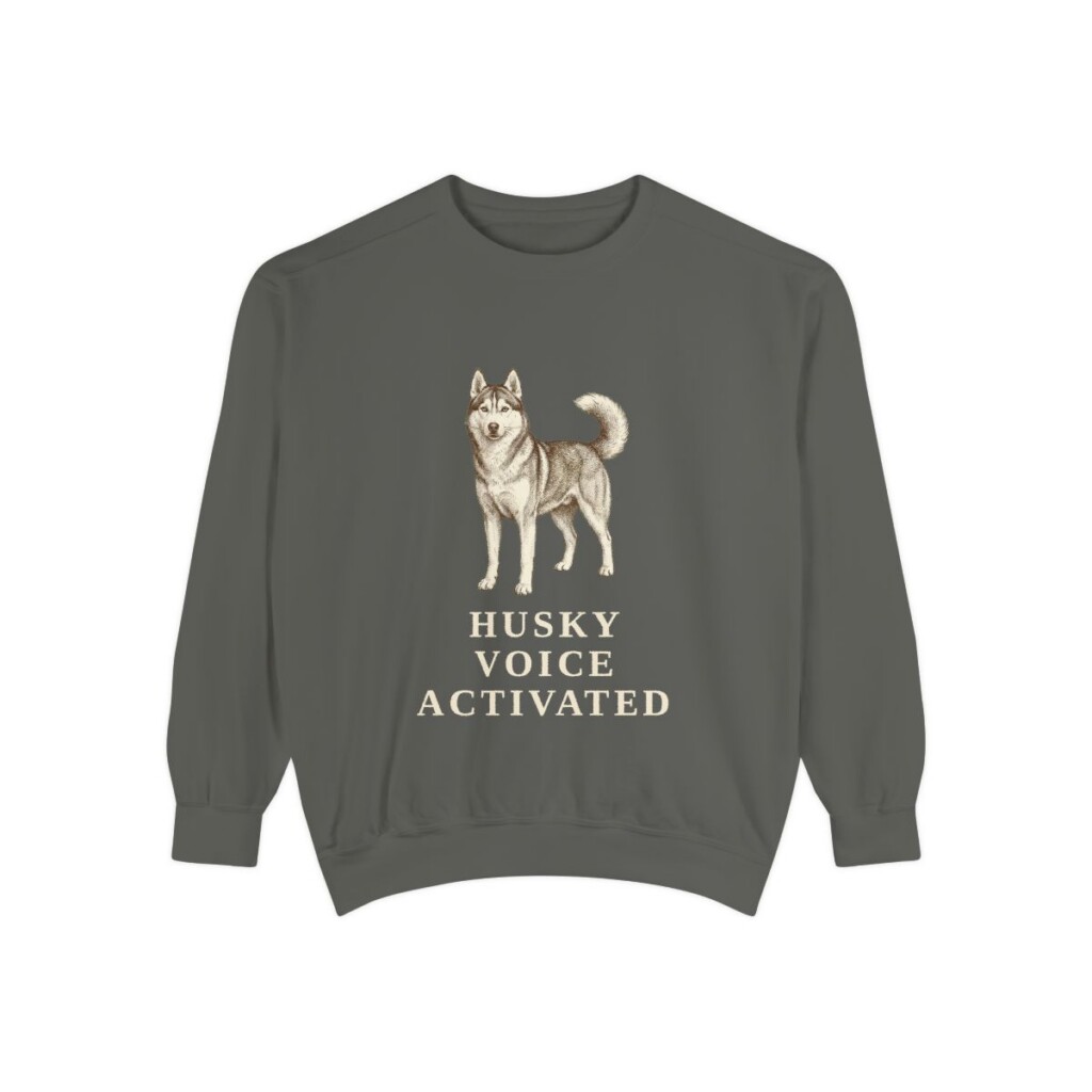 Siberian Husky Humor Sweatshirt, Pepper, front view