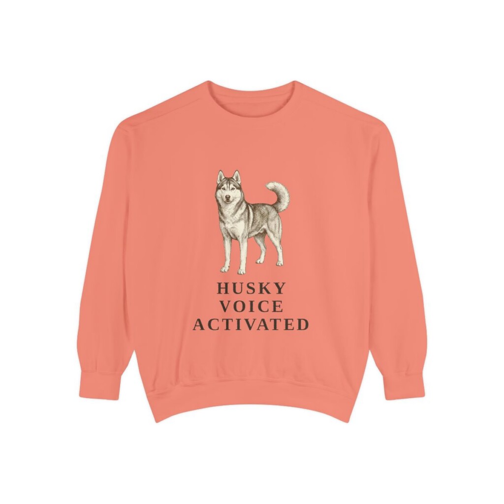 Siberian Husky Humor Sweatshirt, Terracotta, front view