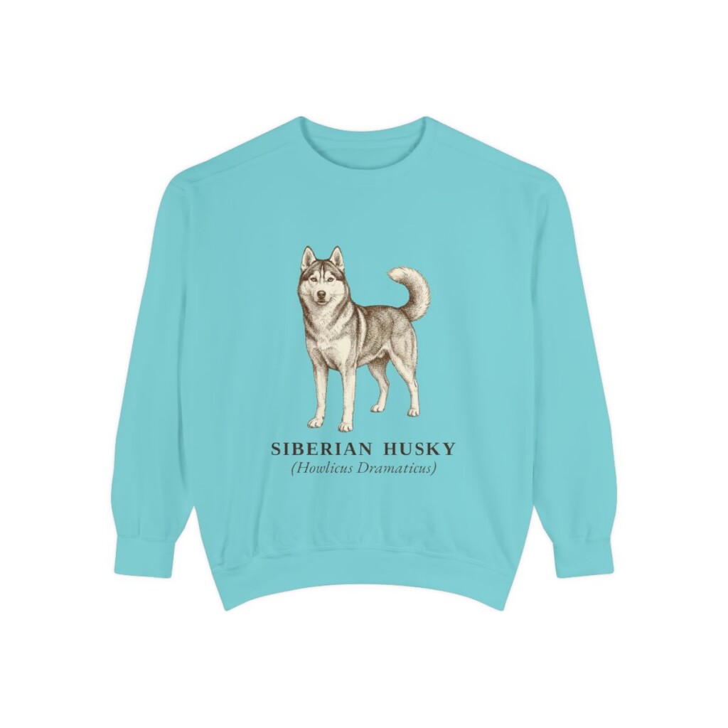 Siberian Husky Latin Sweatshirt, Chalky Mint, front view