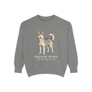 Siberian Husky Latin Sweatshirt, Grey, front view