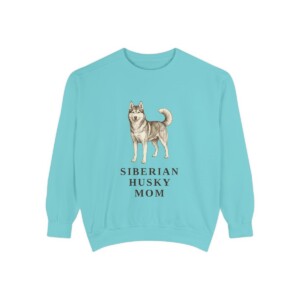 Siberian Husky Mom Sweatshirt, Chalky Mint, front view