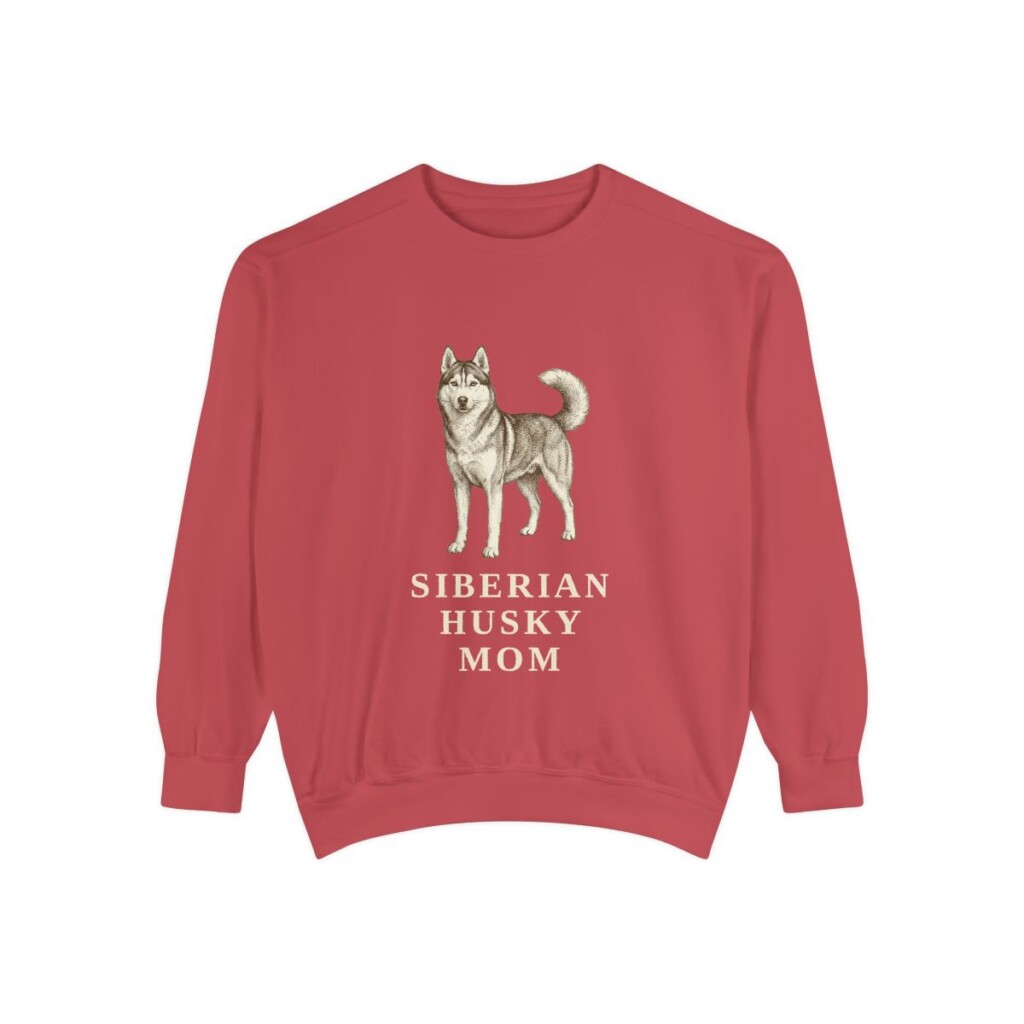 Siberian Husky Mom Sweatshirt, Crimson, front view