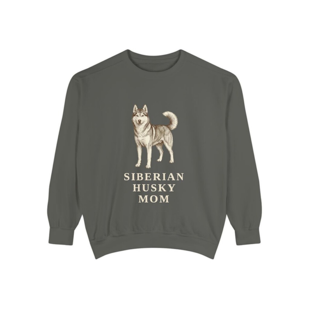 Siberian Husky Mom Sweatshirt, Pepper, front view