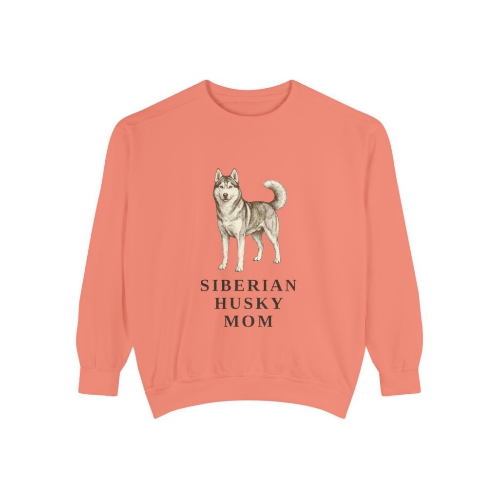 Siberian Husky Mom Sweatshirt, Terracotta, front view