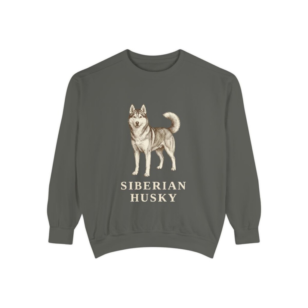 Siberian Husky Sweatshirt, Pepper, front view