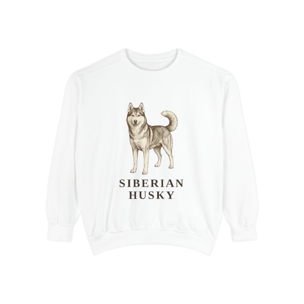 Siberian Husky Sweatshirt, White, front view