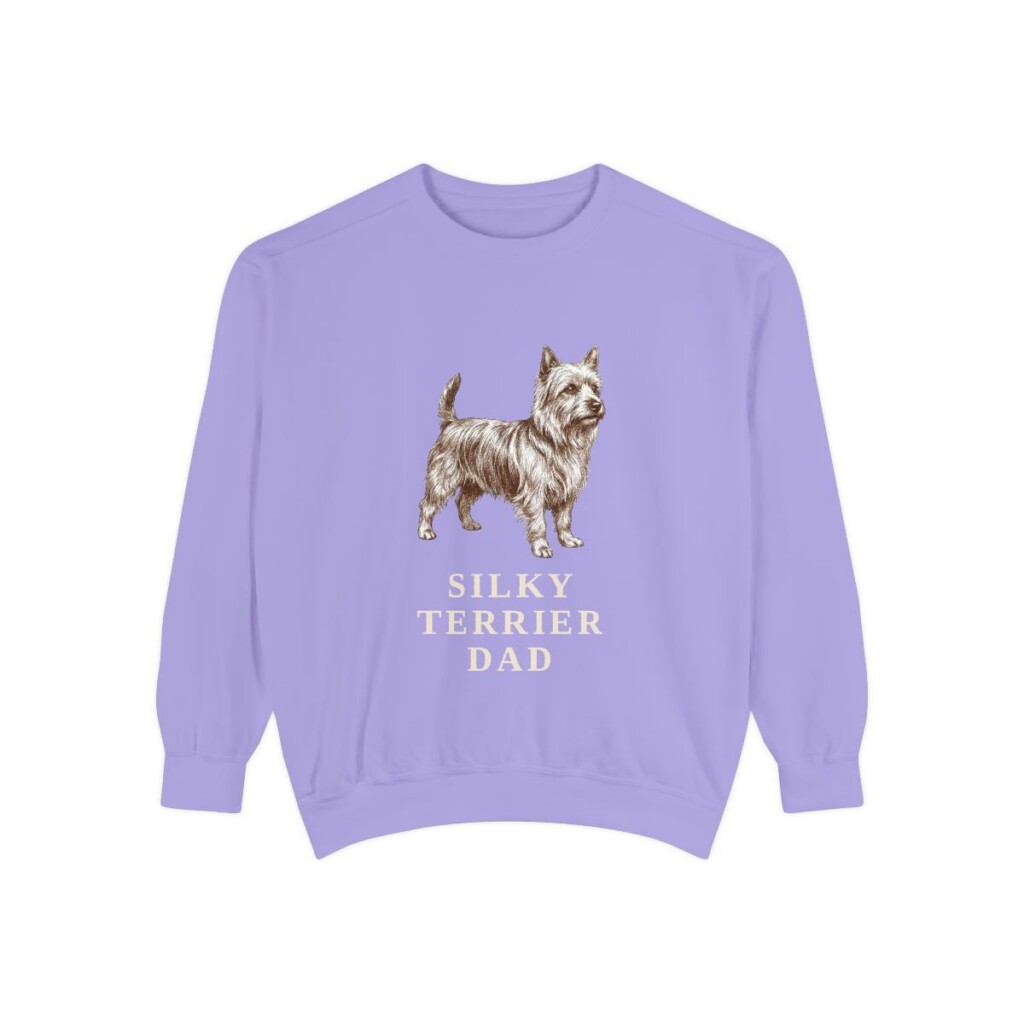 Silky Terrier Dad Sweatshirt, Violet, front view