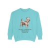 Silky Terrier Humor Sweatshirt, Chalky Mint, front view