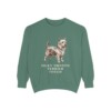 Silky Terrier Humor Sweatshirt, Light Green, front view