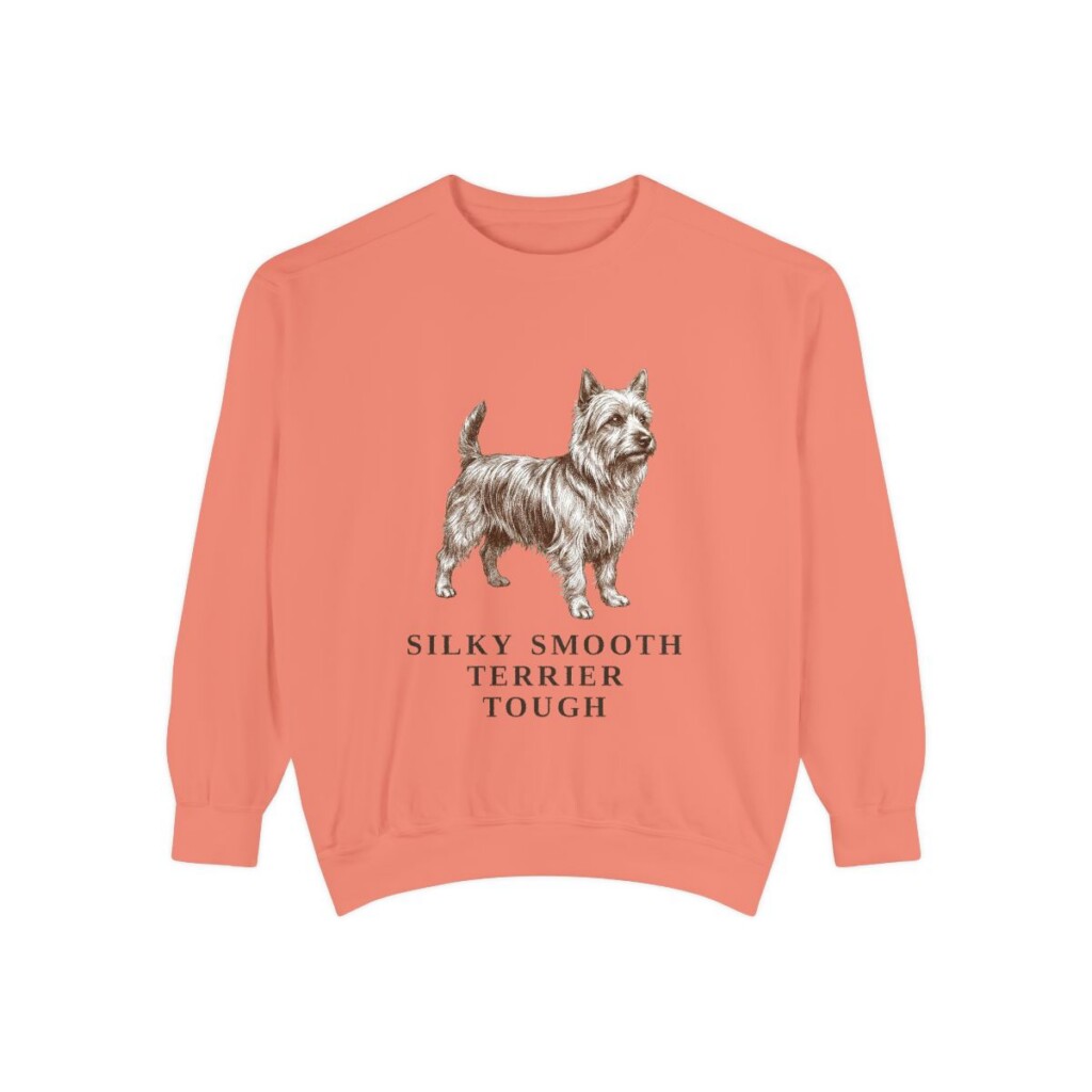 Silky Terrier Humor Sweatshirt, Terracotta, front view