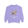 Silky Terrier Humor Sweatshirt, Violet, front view