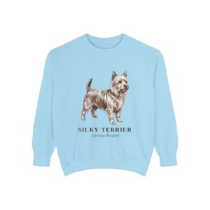 Silky Terrier Latin Sweatshirt, Chambray, front view