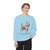 Silky Terrier Latin Sweatshirt, Chambray, person 1 front