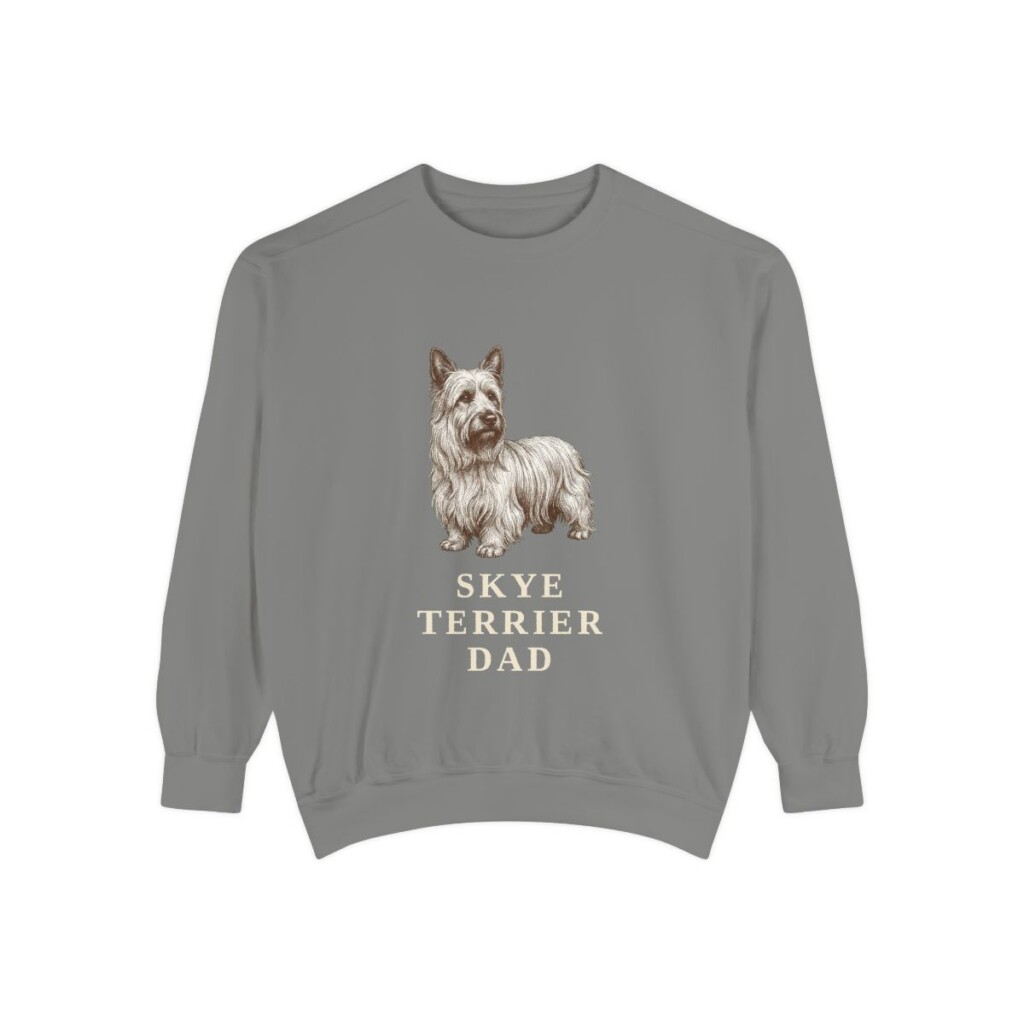 Skye Terrier Dad Sweatshirt, Grey, front view