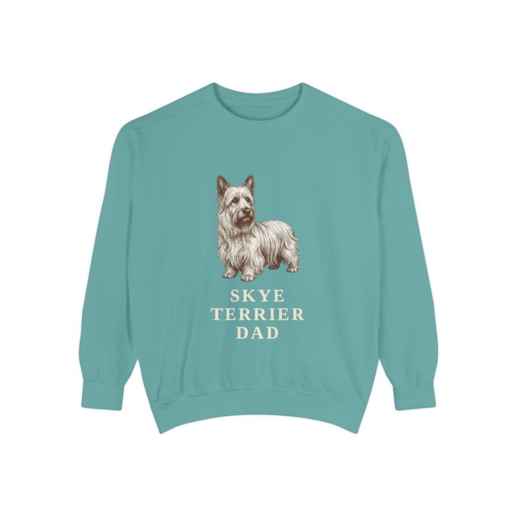 Skye Terrier Dad Sweatshirt, Seafoam, front view