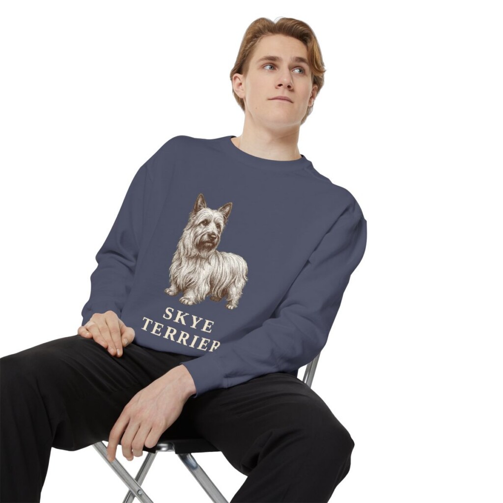 Skye Terrier Sweatshirt, Denim, person 1 context