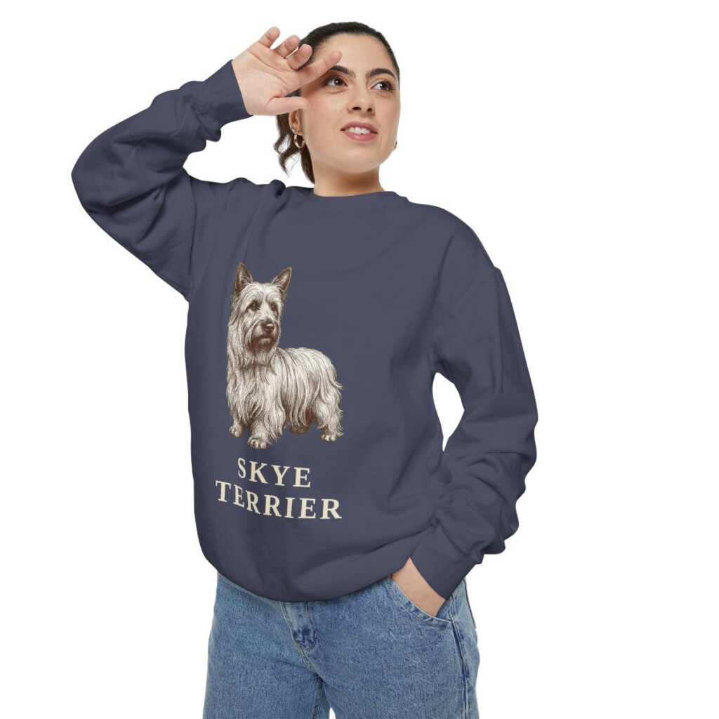 Skye Terrier Sweatshirt, Denim, person 2 context