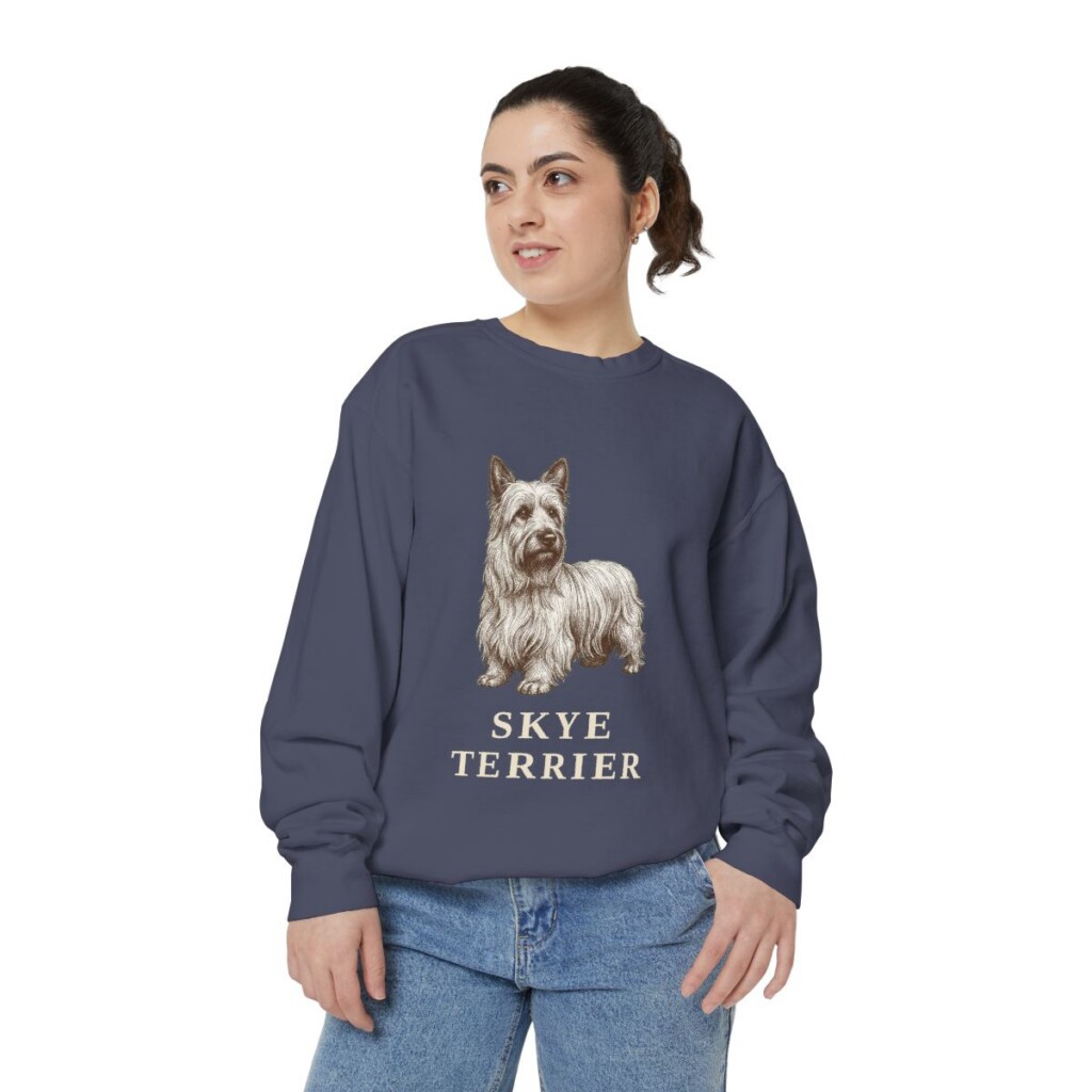 Skye Terrier Sweatshirt, Denim, person 2 front